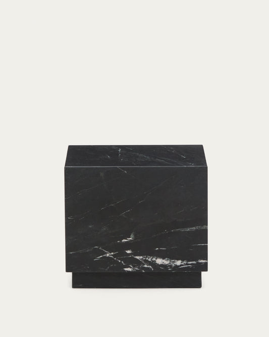 Tavolino da appoggio Sorein in marmo nero 40 x 40 cm