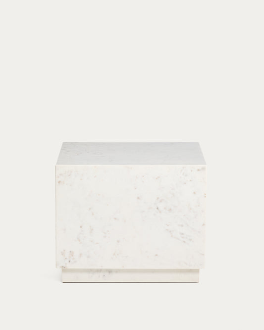 Tavolino da appoggio Sorein in marmo bianco 50 x 50 cm