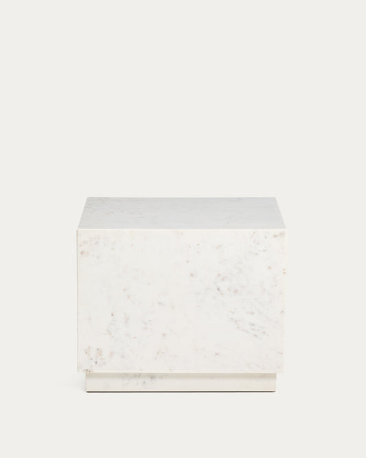 Tavolino da appoggio Sorein in marmo bianco 50 x 50 cm