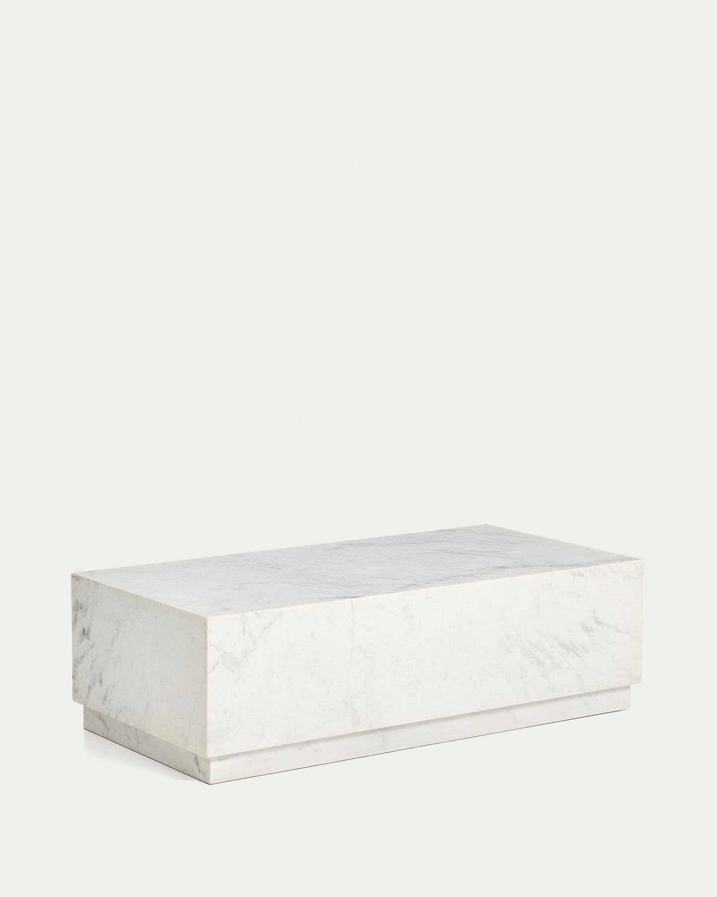 Tavolino da salotto Sorein in marmo bianco 100 x 50 cm