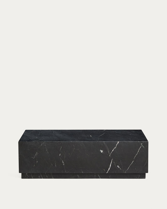 Tavolino da salotto Sorein in marmo nero 100 x 50 cm