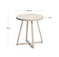 Tavolino rotondo Tella in acciaio zincato e piastrelle beige Ø 45 cm