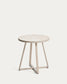 Tavolino rotondo Tella in acciaio zincato e piastrelle beige Ø 45 cm