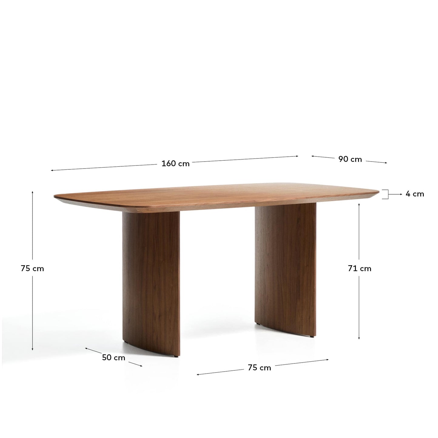Tavolo Litto con impiallacciatura di noce 160 x 90 cm
