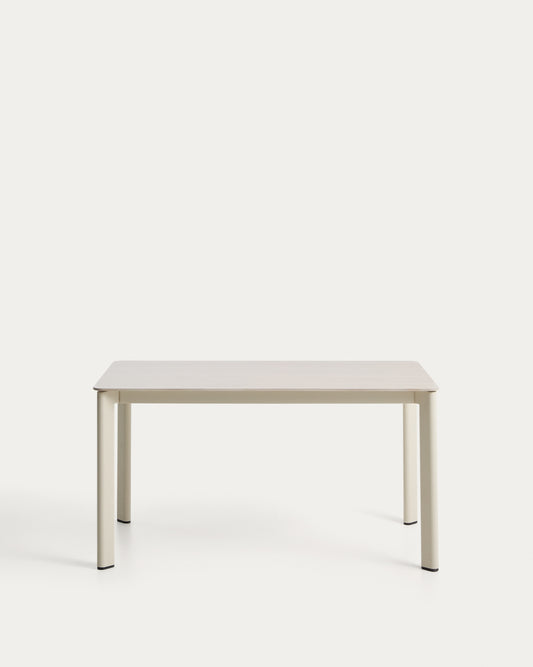 Tavolo Anafi in pietra sinterizzata e alluminio beige 140 x 80 cm