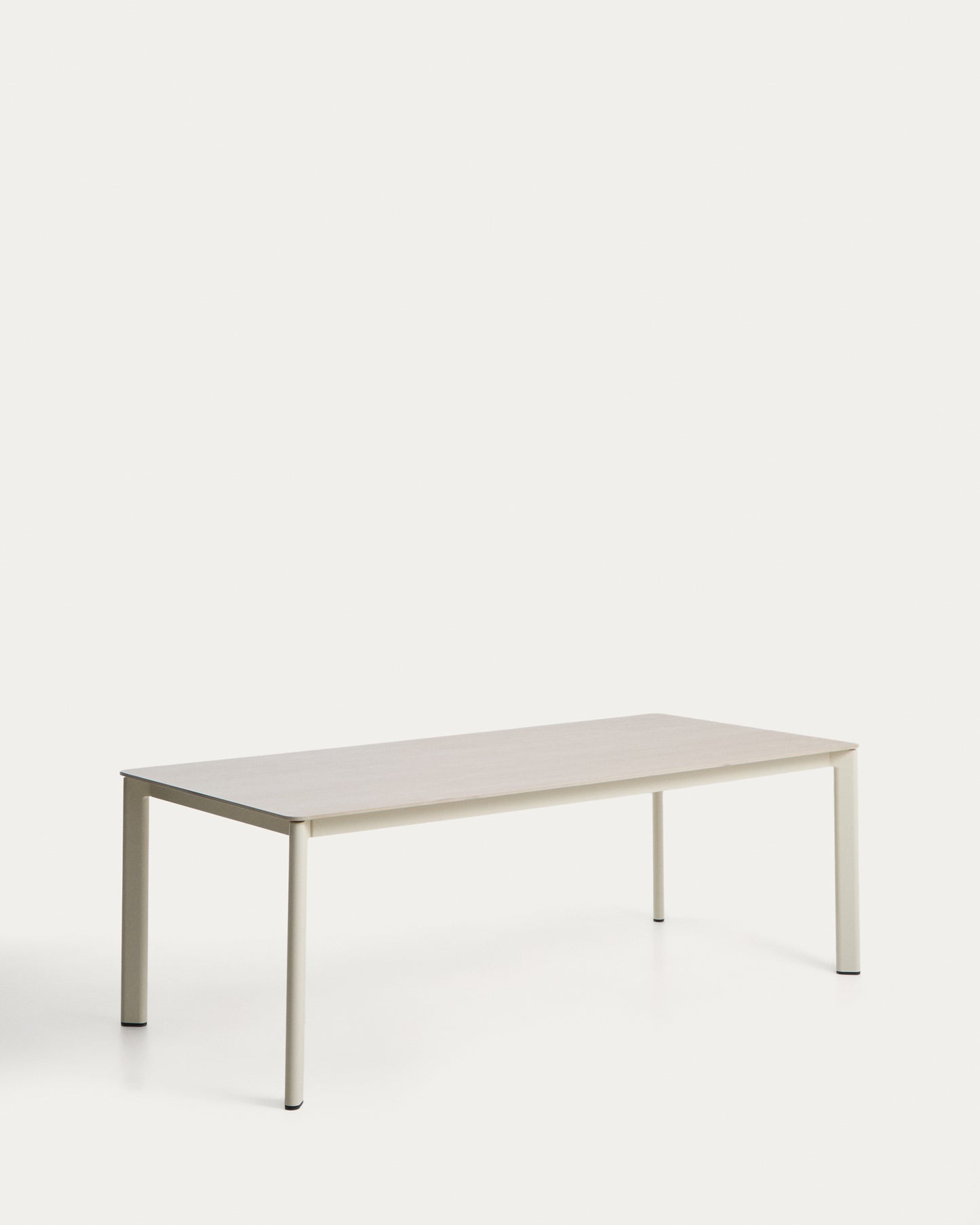 Tavolo Anafi in pietra sinterizzata e alluminio beige 220 x 100 cm