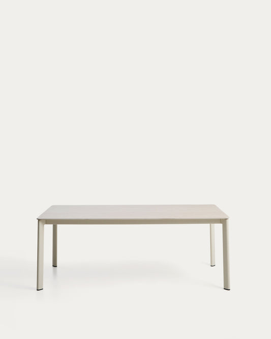 Tavolo Anafi in pietra sinterizzata e alluminio beige 180 x 90 cm