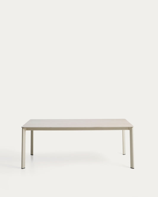 Tavolo Anafi in pietra sinterizzata e alluminio beige 180 x 90 cm