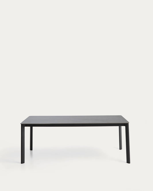 Tavolo Anafi in pietra sinterizzata e alluminio grafite 180 x 90 cm