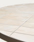 Tavolo rotondo Tella in acciaio zincato tortora e piastrelle beige Ø 120 cm