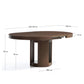 Tavolo rotondo allungabile Artis in legno massiccio e impiallacciatura di rovere con finitura color noce FSC 100% 120 (170) x 80 cm