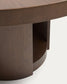 Tavolo rotondo allungabile Artis in legno massiccio e impiallacciatura di rovere con finitura color noce FSC 100% 150 (200) x 80 cm