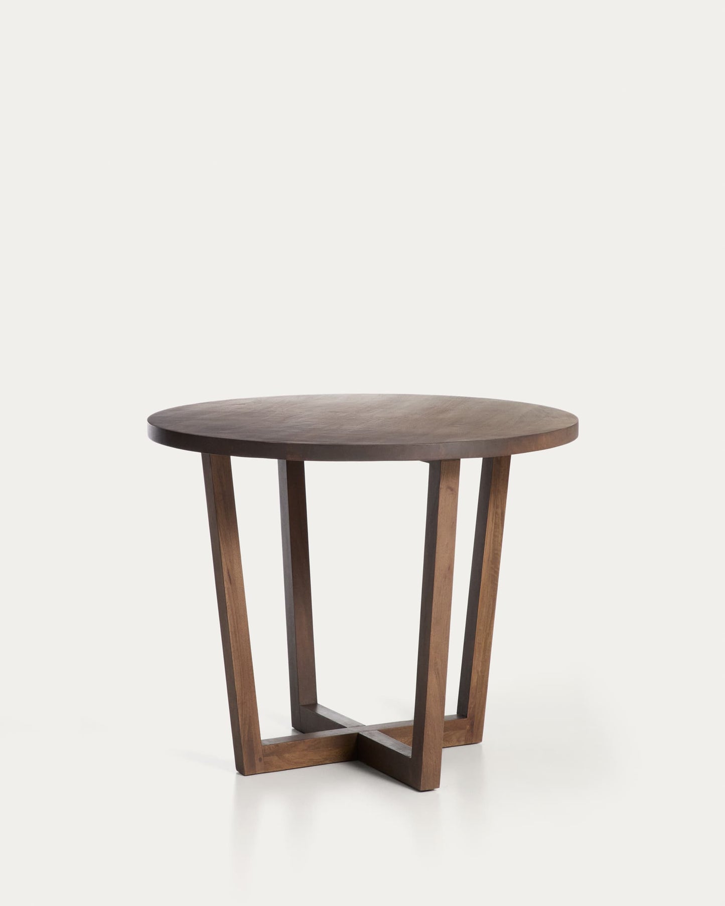 Tavolo rotondo Nahla in legno massiccio di mango con finitura noce Ø 90 cm FSC 100%