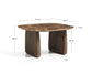 Tavolino da appoggio Pirita in marmo marrone e gambe in rovere massiccio con finitura scura 71 x 70 cm FSC 100%
