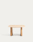 Tavolino da appoggio Pirita in travertino beige e gambe in rovere massiccio con finitura naturale 71 x 70 cm FSC 100%