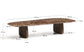 Tavolino da salotto Pirita in marmo marrone e gambe in rovere massiccio con finitura scura 147 x 65 cm FSC 100%