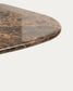 Tavolino da appoggio Pirita in marmo marrone e gambe in rovere massiccio con finitura scura 71 x 70 cm FSC 100%