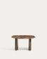 Tavolino da appoggio Pirita in marmo marrone e gambe in rovere massiccio con finitura scura 71 x 70 cm FSC 100%