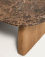 Tavolino da appoggio Pirita in marmo marrone e gambe in rovere massiccio con finitura in tonalità naturale 71 x 70 cm FSC 100%