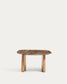 Tavolino da appoggio Pirita in marmo marrone e gambe in rovere massiccio con finitura in tonalità naturale 71 x 70 cm FSC 100%