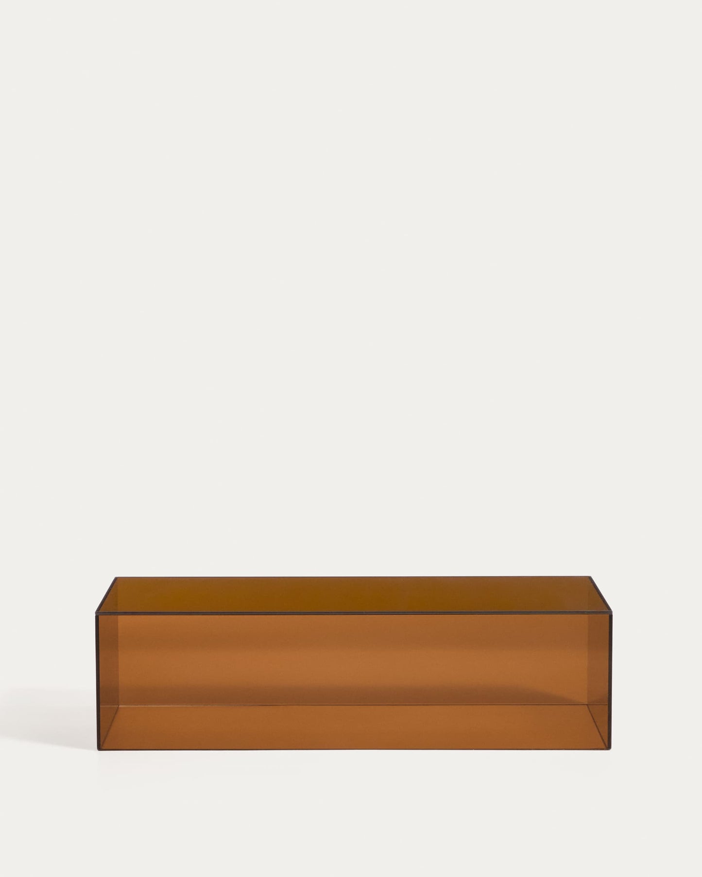 Tavolino da salotto Orlia in vetro temperato marrone 110 x 50 cm