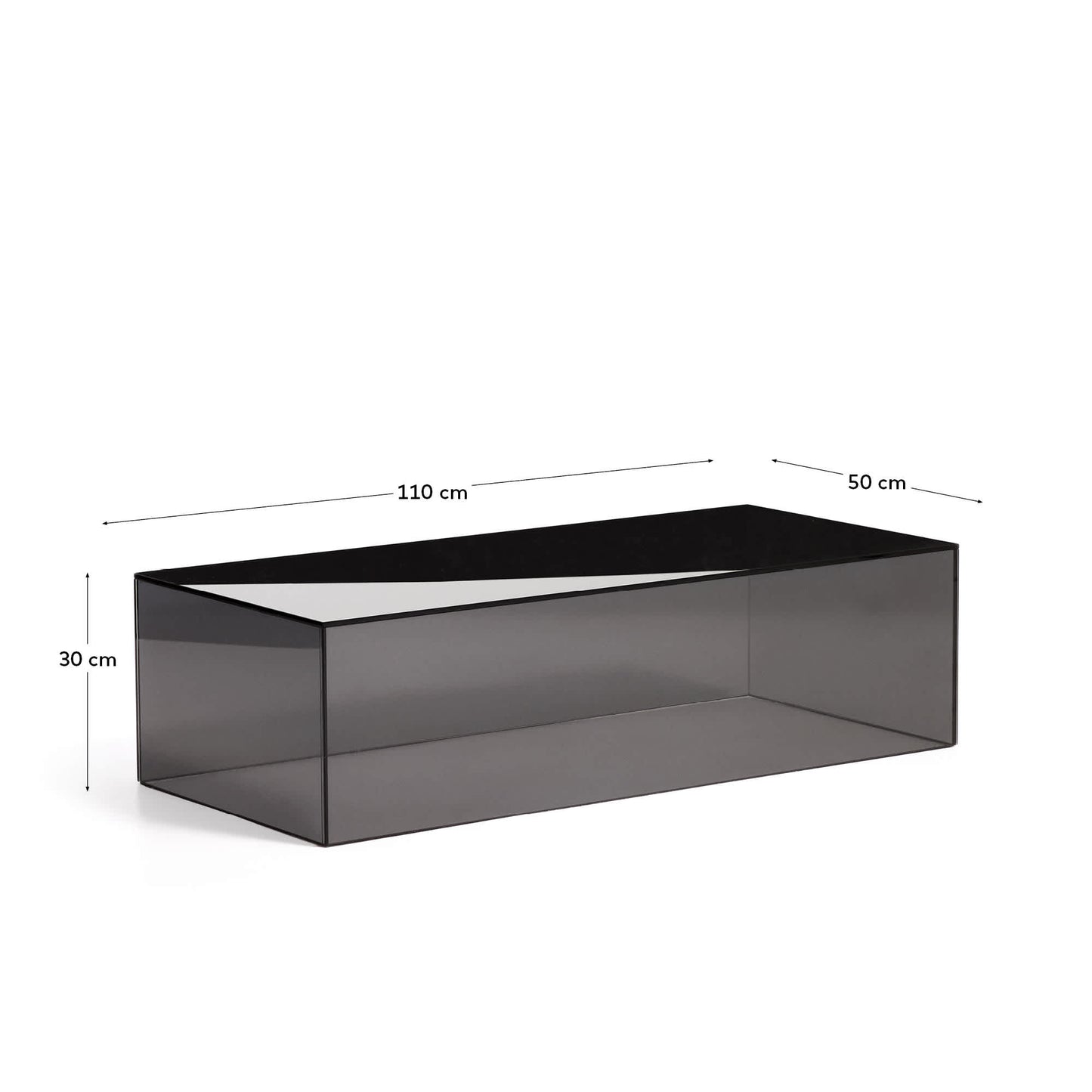 Tavolino da salotto Orlia in vetro temperato grigio scuro 110 x 50 cm