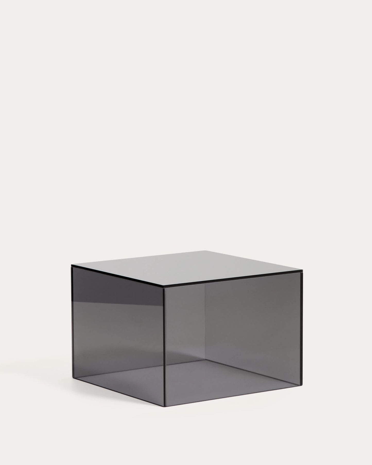 Tavolino da appoggio Orlia in vetro temperato grigio scuro 50 x 50 cm