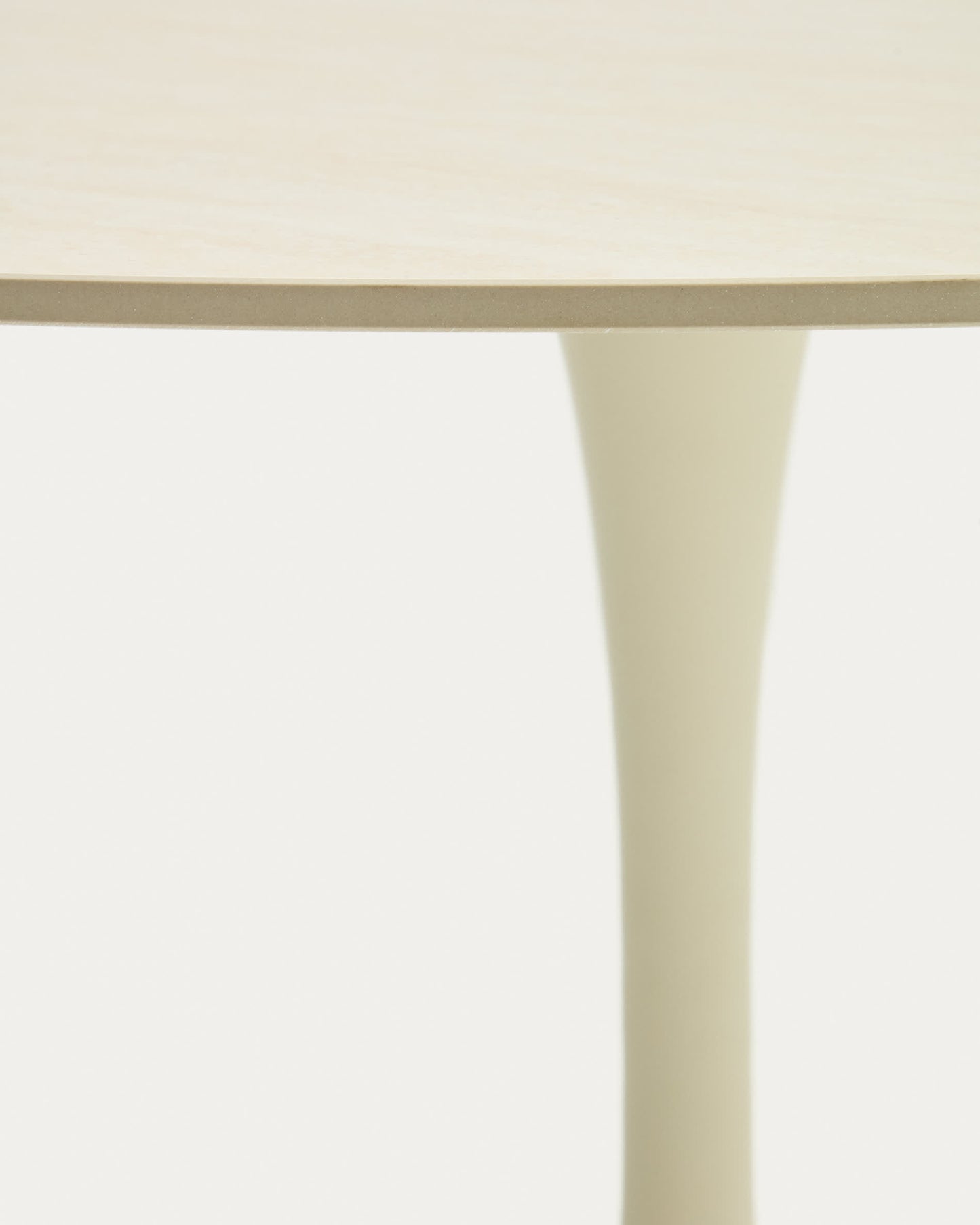 Tavolo rotondo Vedira in ceramica écru e acciaio beige Ø 120 cm