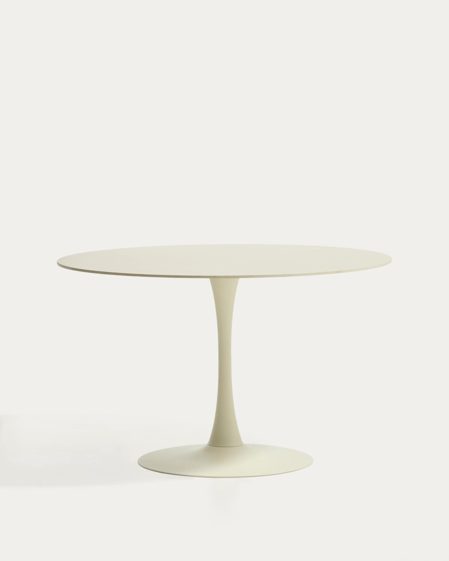 Tavolo rotondo Vedira in ceramica écru e acciaio beige Ø 120 cm