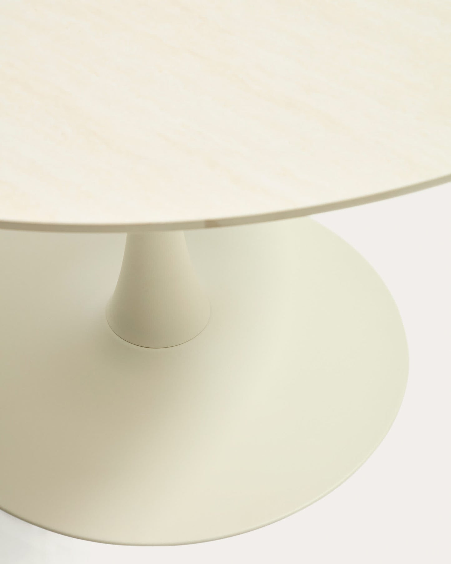 Tavolo rotondo Vedira in ceramica écru e acciaio beige Ø 90 cm