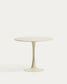 Tavolo rotondo Vedira in ceramica écru e acciaio beige Ø 90 cm