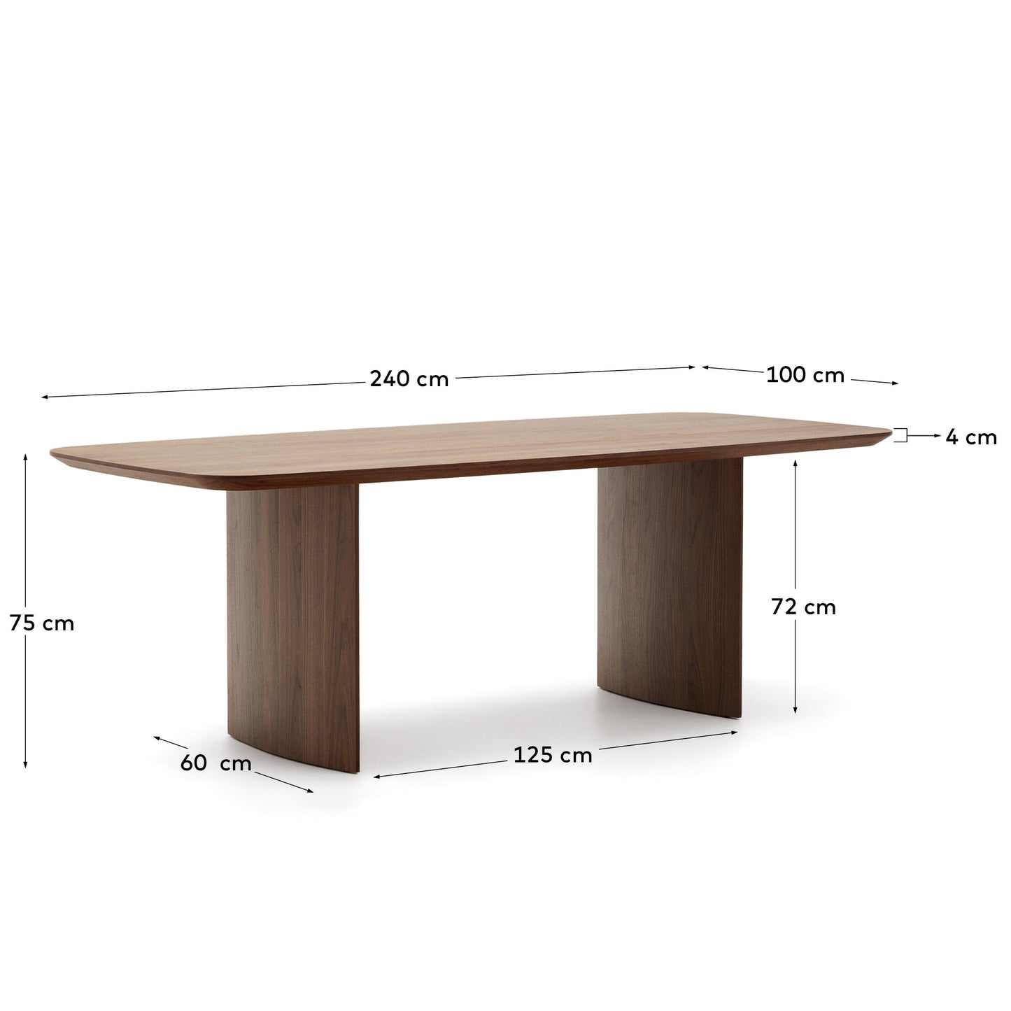 Tavolo Litto con impiallacciatura di noce 240 x 100 cm