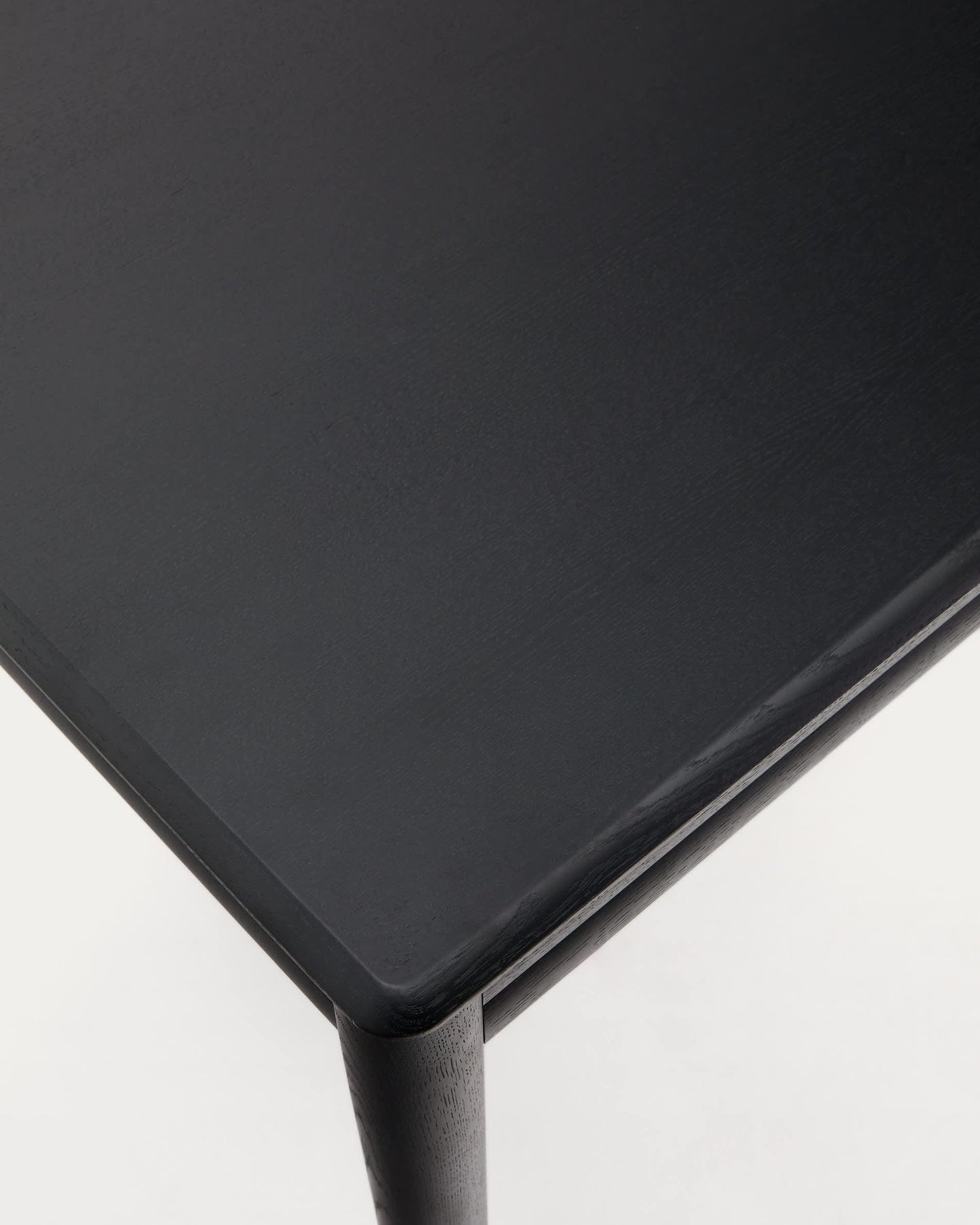 Tavolo allungabile Lenon in impiallacciatura e legno massello di rovere nero 160(200)x90 cm