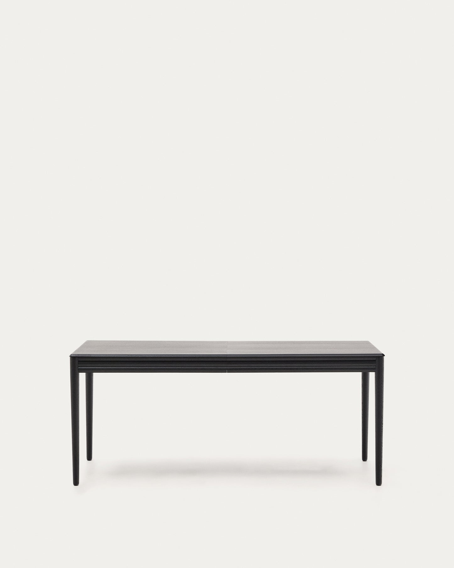 Tavolo allungabile Lenon in impiallacciatura e legno massello di rovere nero 160(200)x90 cm