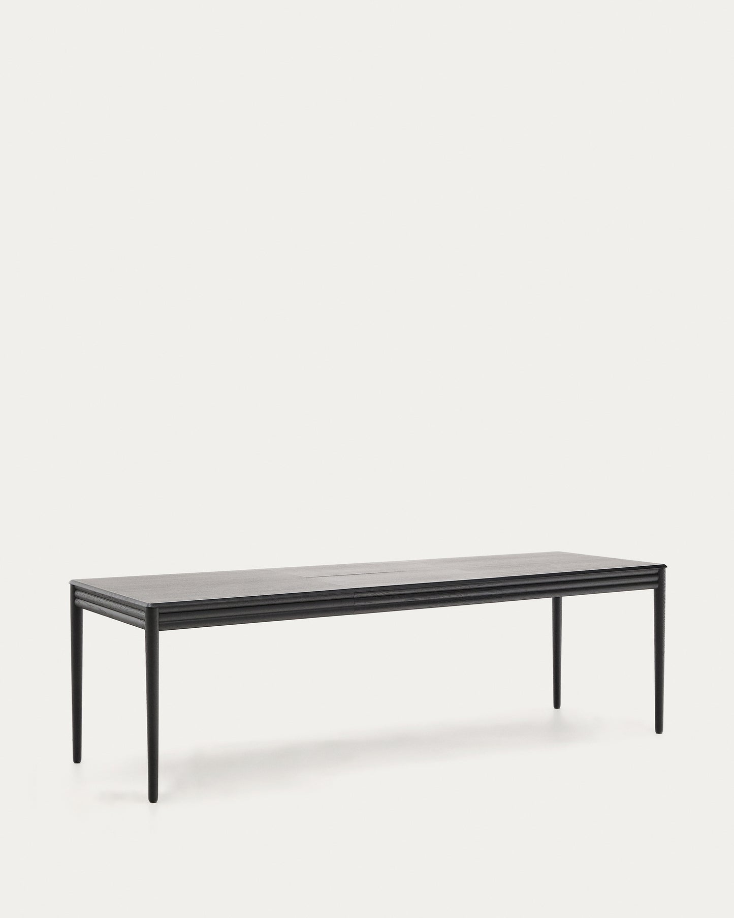 Tavolo allungabile Lenon in impiallacciatura e legno massello di rovere nero 160(200)x90 cm
