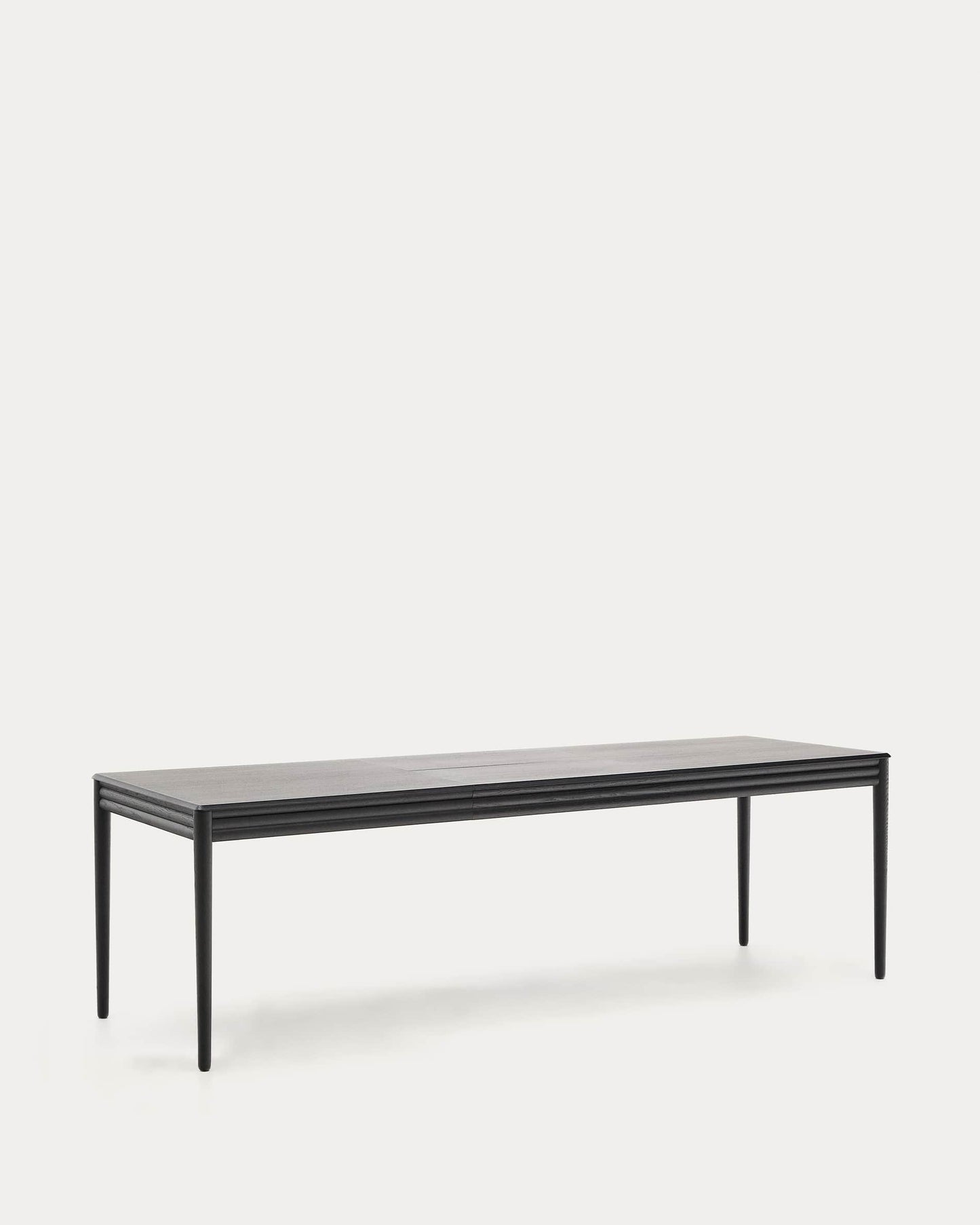Tavolo allungabile Lenon in impiallacciatura e legno massello di rovere nero 160(200)x90 cm