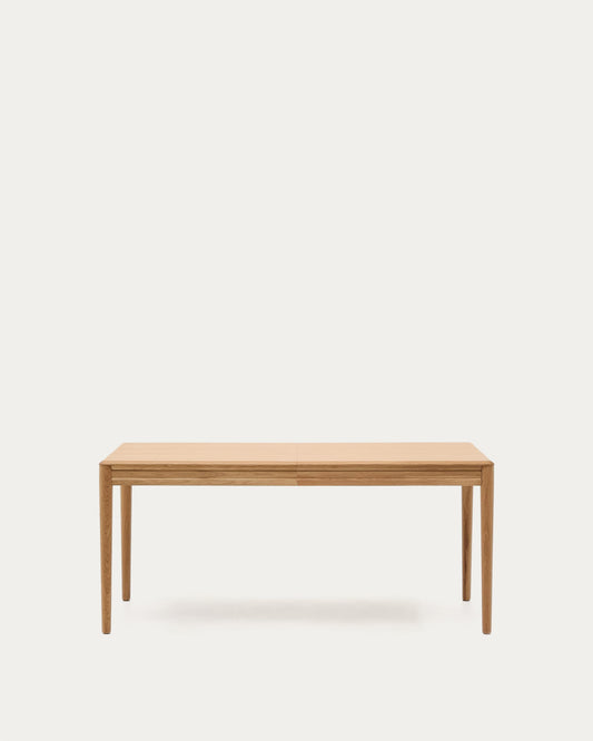 Tavolo allungabile Lenon con impiallacciatura e legno massiccio di rovere naturale 160 (200) x 90 cm