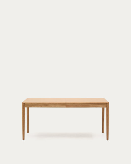 Tavolo allungabile Lenon con impiallacciatura e legno massiccio di rovere naturale 160 (200) x 90 cm