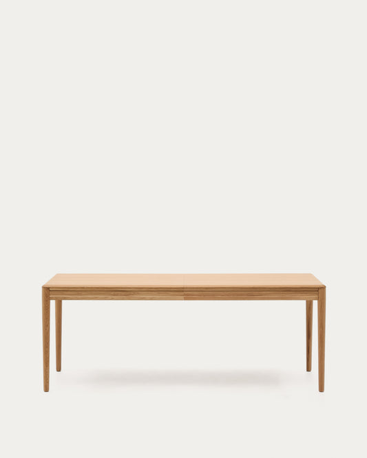 Tavolo allungabile Lenon con impiallacciatura e legno massiccio di rovere naturale 200 (280) x 90 cm
