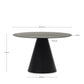 Tavolo rotondo Wilshire in vetro temperato e metallo verniciato nero Ø 120 cm