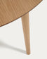 Tavolo rotondo allungabile Oqui MDF impiallacciato rovere e gambe in legno massiccio 90 (170) x 90 cm