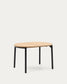 Tavolo allungabile Montuiri con impiallacciatura in rovere e gambe in acciaio con finitura in nero  Ø120(200) x 90 cm