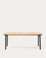 Tavolo allungabile Montuiri con impiallacciatura in rovere e gambe in acciaio con finitura in nero  Ø120(200) x 90 cm