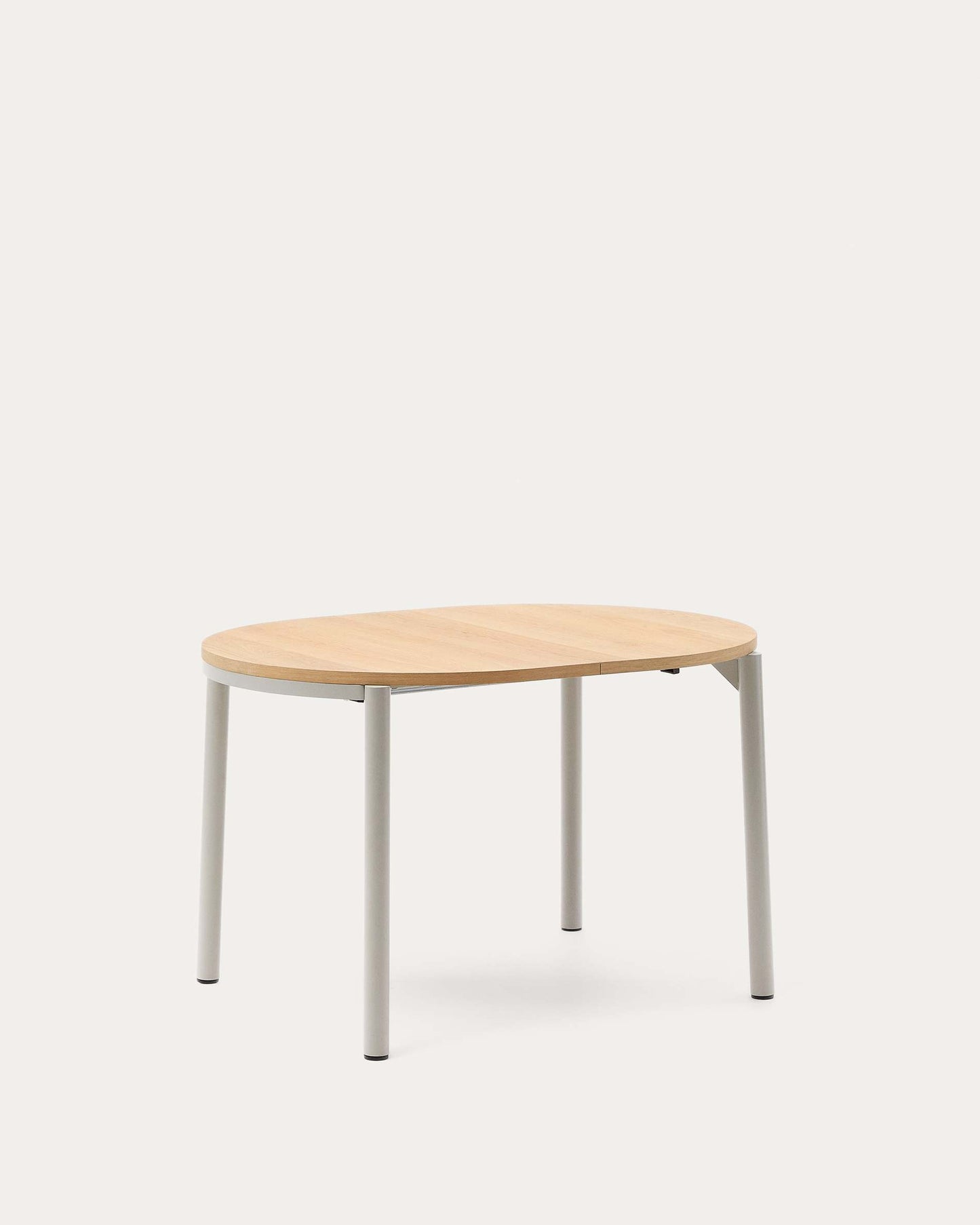 Tavolo allungabile Montuiri con impiallacciatura in rovere e gambe in acciaio con finitura in grigio 120(200) x 90 cm