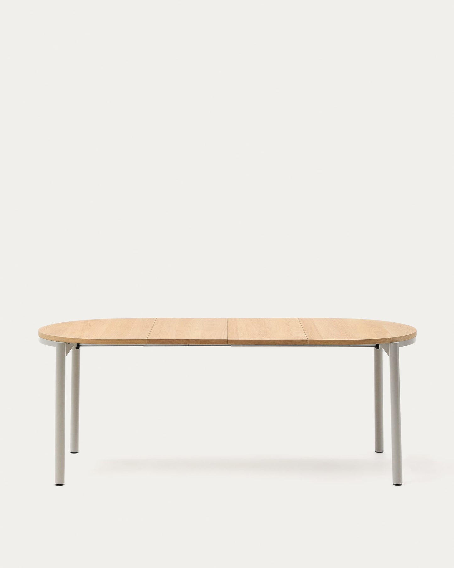 Tavolo allungabile Montuiri con impiallacciatura in rovere e gambe in acciaio con finitura in grigio 120(200) x 90 cm