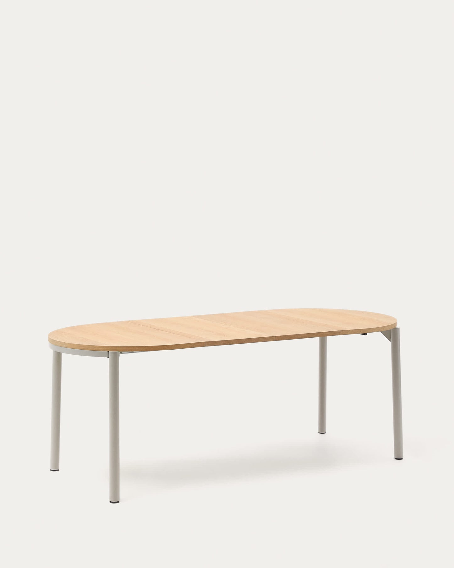 Tavolo allungabile Montuiri con impiallacciatura in rovere e gambe in acciaio con finitura in grigio 120(200) x 90 cm