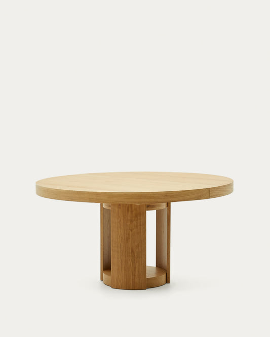 Tavolo rotondo allungabile Artis in legno massiccio e impiallacciatura in rovere 150 (200) x 80 cm