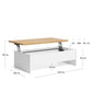 Tavolino rialzabile Abilen impiallacciato rovere e laccato bianco 110 x 60 cm