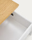 Tavolino rialzabile Abilen impiallacciato rovere e laccato bianco 110 x 60 cm