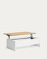 Tavolino rialzabile Abilen impiallacciato rovere e laccato bianco 110 x 60 cm